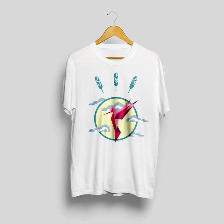 T-shirt stampata colibrì